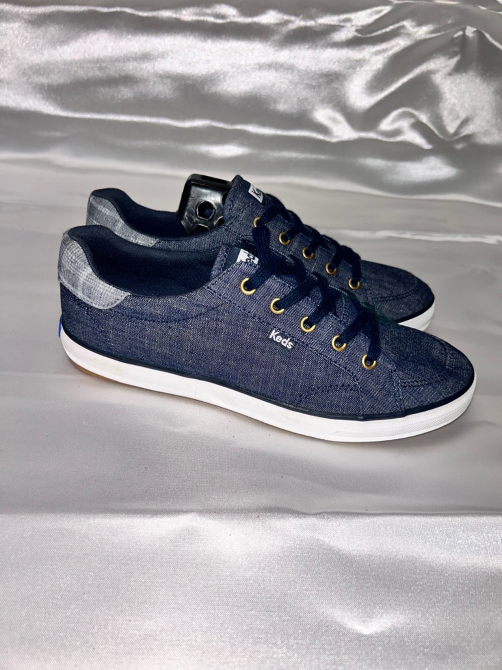 Keds Navy Blue Denim Low-Top Canvas Sneakers | Size US 7.5 EU 38 UK 5 NEW